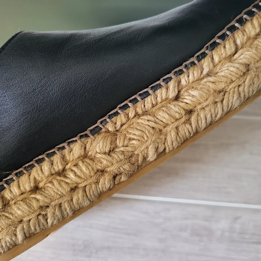 Eric Michael Serena Leather Espadrille Platform Sneakers Black 39‎ EU / 8.5-9 US